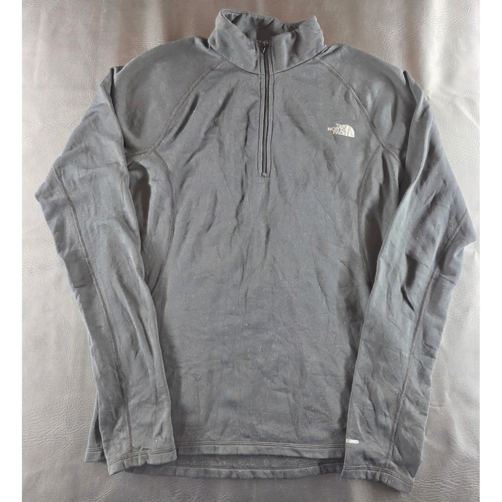 The North Face Mens Black Quarter Zip Pullover Long Sleeve Active Top Size Small